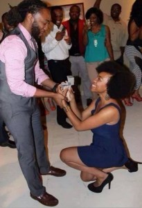 Woman asking man to marry her